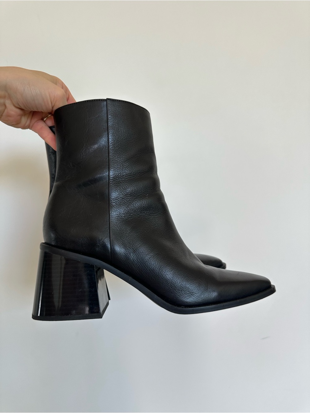 Sam Edelman Black Leather Block Heel Ankle Boots